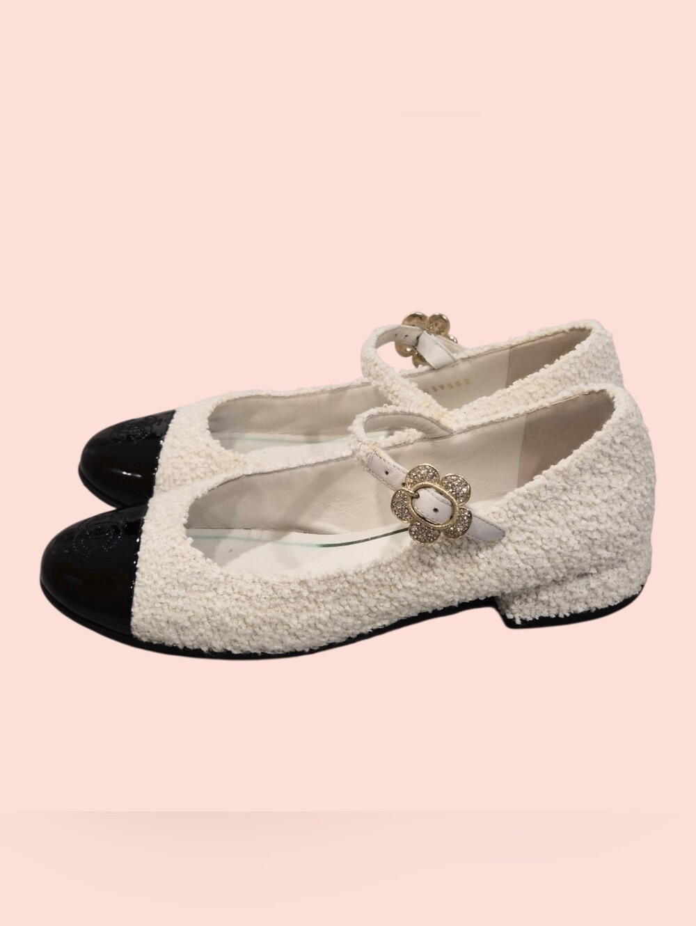 Chanel Tweed and Patent Calfskin Mary Jane Flats